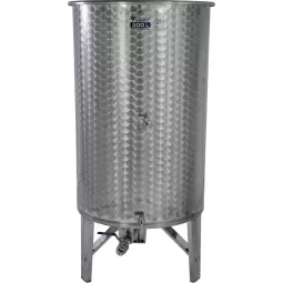 Nerūdijančio plieno statinė atvira su trim kojomis, 3 išleidimo kraneliai Zottel