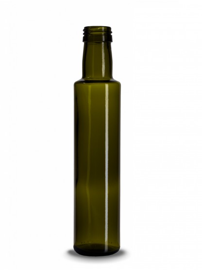 Stiklinis butelis Aliejui, Dorica 250ml, antikinis žalias, su 31,5 sriegiu