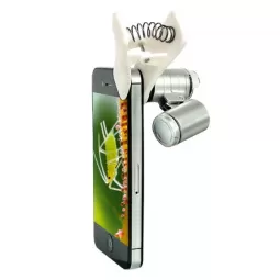 Kišeninis mikroskopas išmaniąjam telefonui 30x didinimas