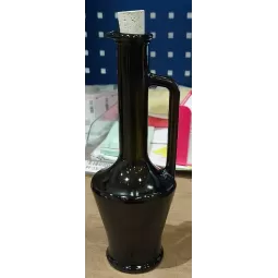 Stiklinis butelis aliejui Amfora Mirage 0,25l, antikinis žalias, 2 buteliai su kamščiu