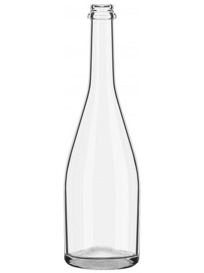 Stiklinis butelis CHAMPAGNE 750 ml, skaidrus, 8 buteliai