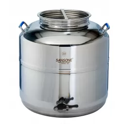 Nerūdijančio plieno kanistras medui suvirintos siūlės, su išleidimu