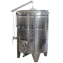 Nerūdijančio plieno atvira statinė maceracijai Zottel su 2 šaldymo marškiniais