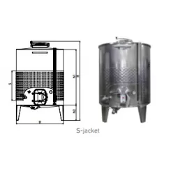 Nerūdijančio plieno uždara statinė maceracijai su S formos šaldymo marškiniais Zottel
