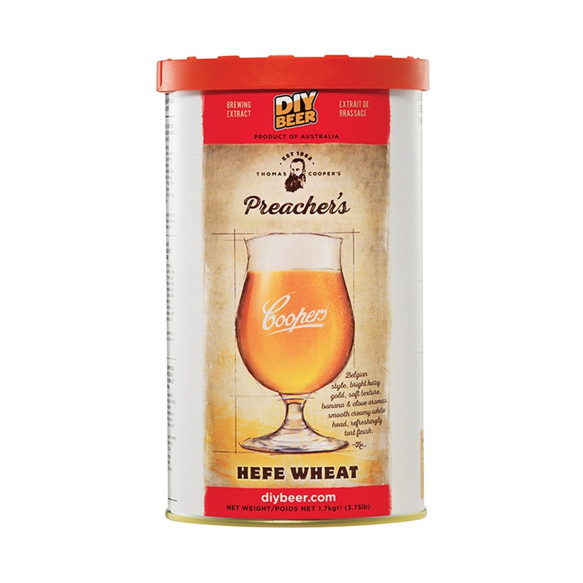 Alaus gamybos rinkinys Coopers Preachers Hefe Wheat 1,7 kg 23 ltr.