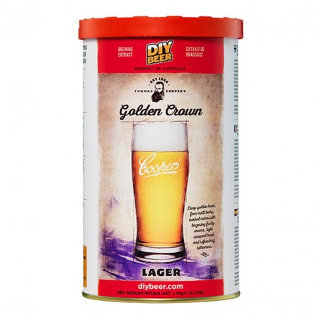 Alaus gamybos rinkinys Coopers Golden Crown Lager 1,7 kg 23 ltr.