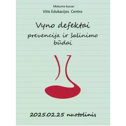 Mokymo kursai nuotolinis: Vyno defektai. Prevencija ir šalinimo būdai.