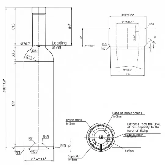Stiklinis butelis Futura 500ml , skaidrus, paletė 1554 buteliai|Stikliniai buteliai