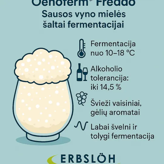 Sausos vyno mielės Freddo F3 Erbslöh|Vyno mielės