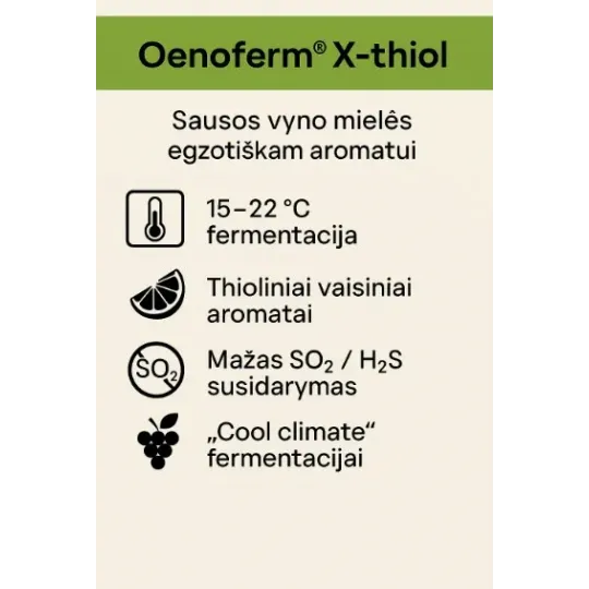 Vyno mielės Oenoferm® X-thiol (sausos)|Vyno mielės