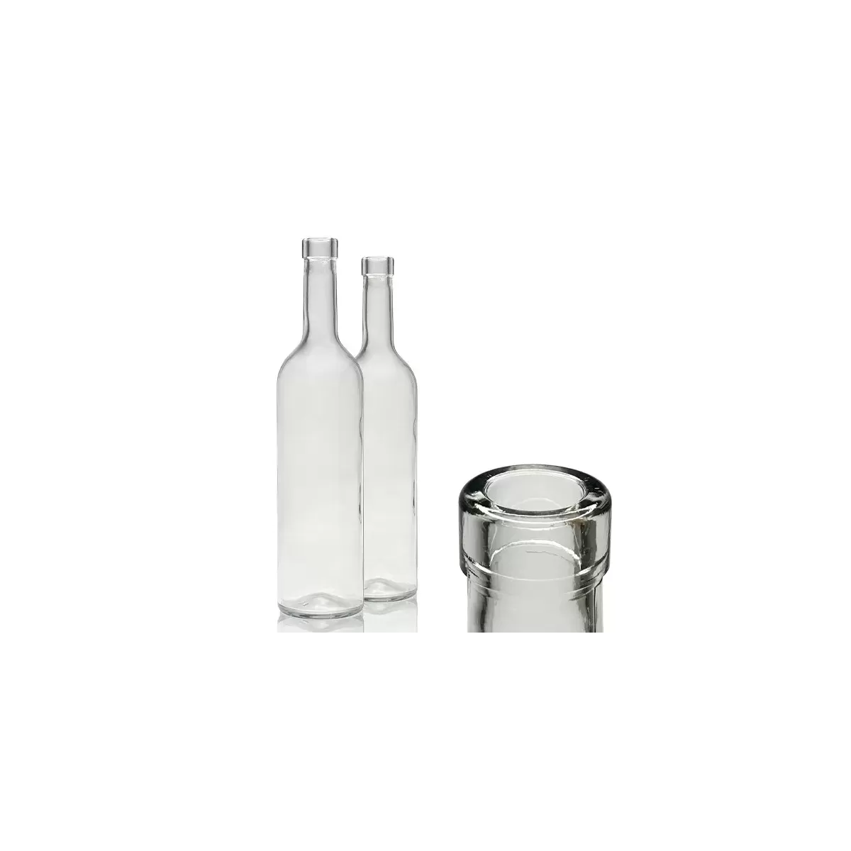 Stiklinis butelis "Bordeaux 310" 750ml , skaidrus, pakuotė 8 vnt|Stikliniai buteliai