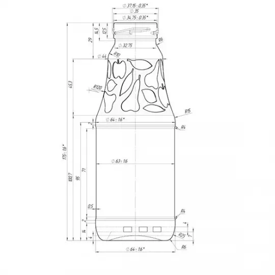 Užsukamas butelis Jar, 330 ml, pakuotė 10 vnt|Stikliniai buteliai