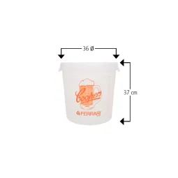 Plastikinis kibiras baltas 32l, be skylės