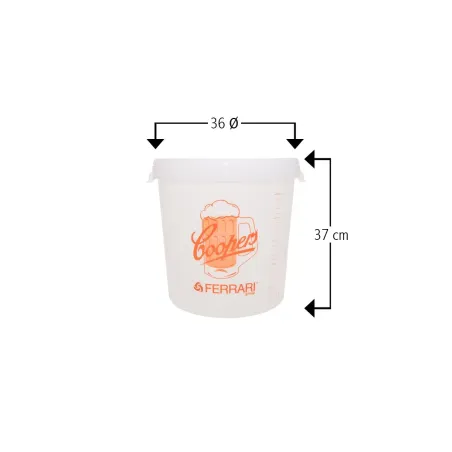 Plastikinis kibiras baltas 32l, be skylės|Plastikinė fermentacijos tara
